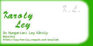karoly ley business card